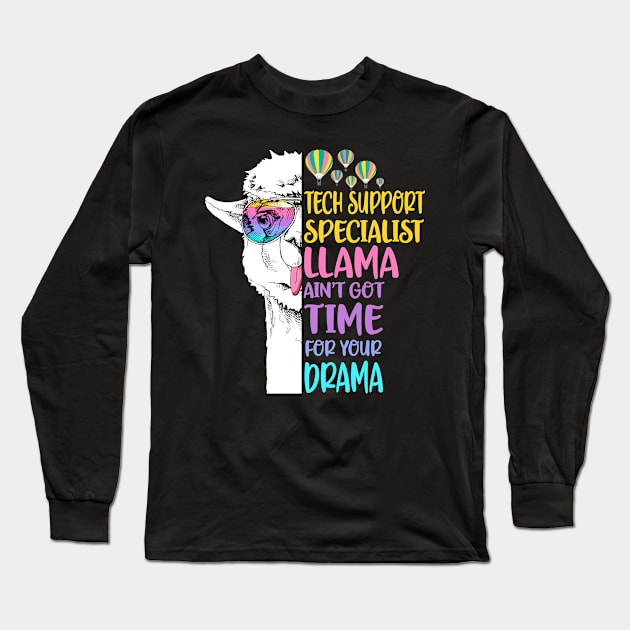 Tech Support Specialist Llama Long Sleeve T-Shirt by Li